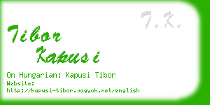 tibor kapusi business card